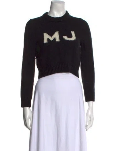 Pre-owned Marc Jacobs Wool Graphic Print Sweater In Black