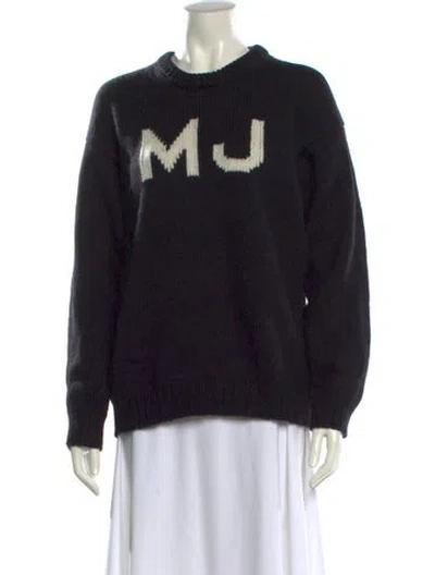 Pre-owned Marc Jacobs Wool Graphic Print Sweater In Black
