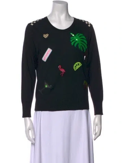 Pre-owned Marc Jacobs Wool Graphic Print Sweater In Black
