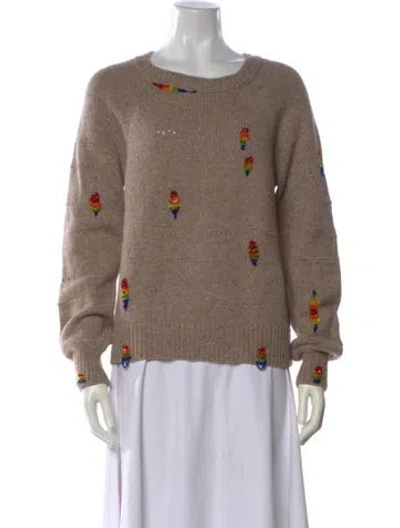 Pre-owned Marc Jacobs Wool Graphic Print Sweater In Brown