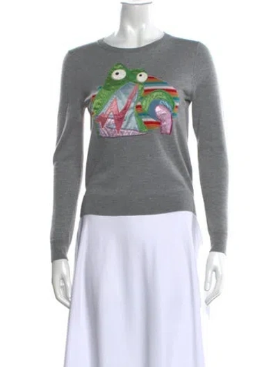 Pre-owned Marc Jacobs Wool Graphic Print Sweater In Gray