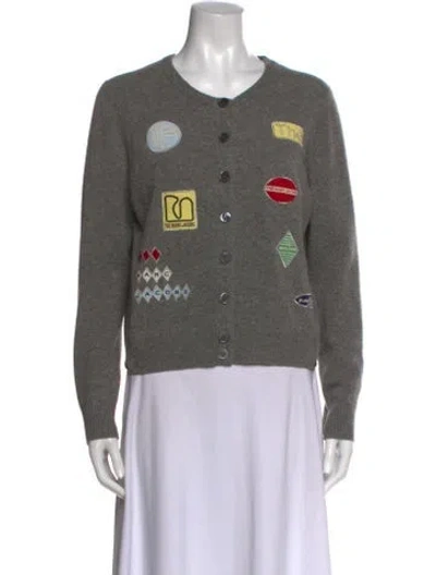 Pre-owned Marc Jacobs Wool Graphic Print Sweater In Gray