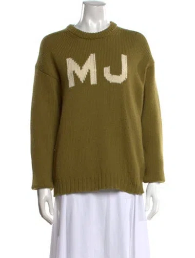 Pre-owned Marc Jacobs Wool Graphic Print Sweater In Green