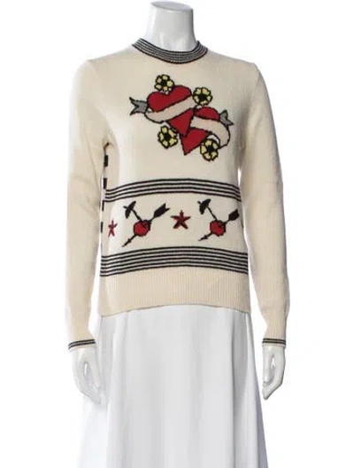 Pre-owned Marc Jacobs Wool Graphic Print Sweater In Neutrals