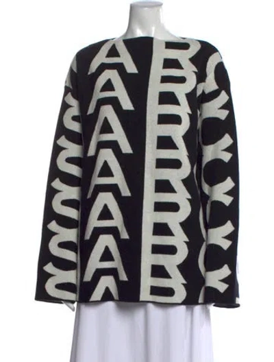 Pre-owned Marc Jacobs Wool Graphic Print Sweater W/ Tags In Black