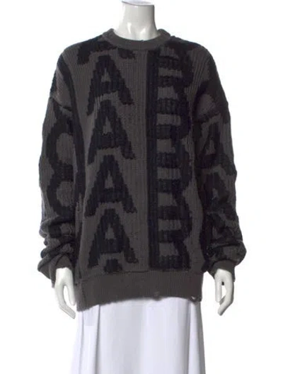 Pre-owned Marc Jacobs Wool Graphic Print Sweater W/ Tags In Black