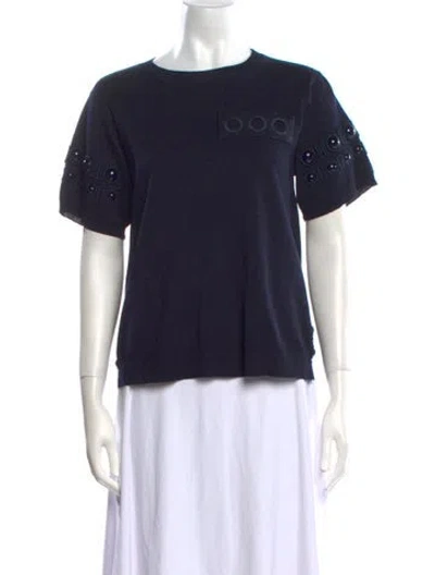 Pre-owned Marc Jacobs Wool Graphic Print T-shirt In Blue