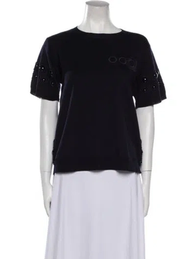 Pre-owned Marc Jacobs Wool Graphic Print T-shirt In Blue