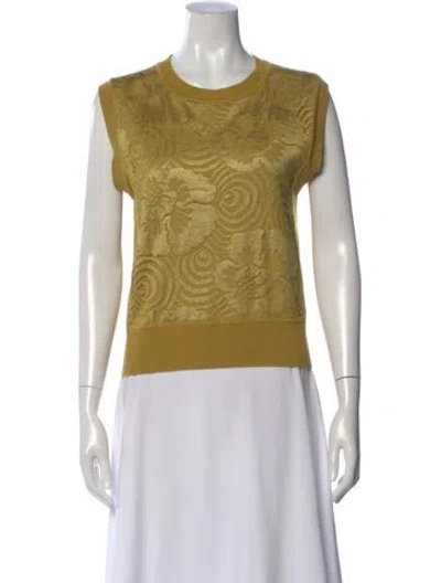 Pre-owned Marc Jacobs Wool Lace Pattern Sweater In Yellow