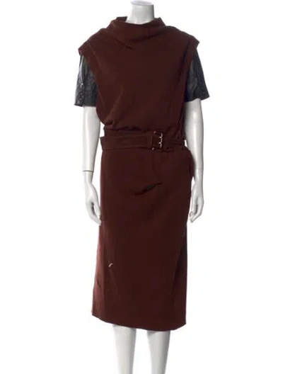 Pre-owned Marc Jacobs Wool Long Dress In Brown