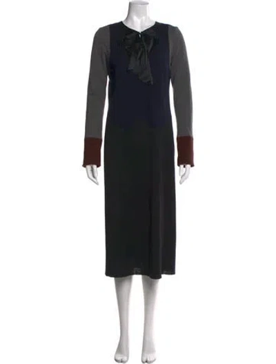 Pre-owned Marc Jacobs Wool Long Dress In Multi