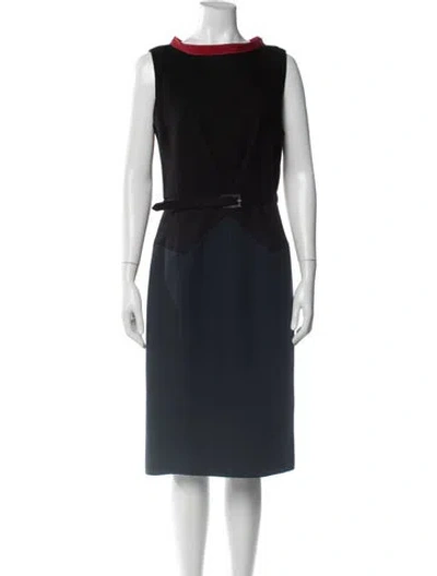 Pre-owned Marc Jacobs Wool Midi Length Dress In Blue