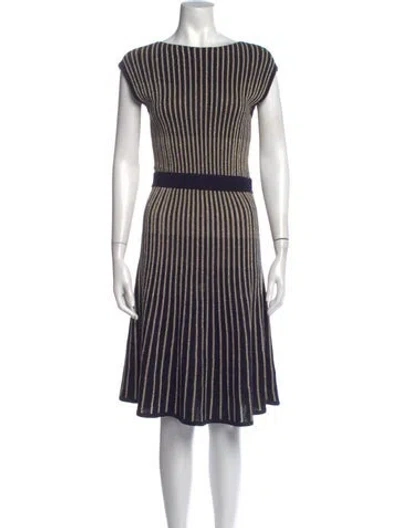 Pre-owned Marc Jacobs Wool Midi Length Dress In Blue