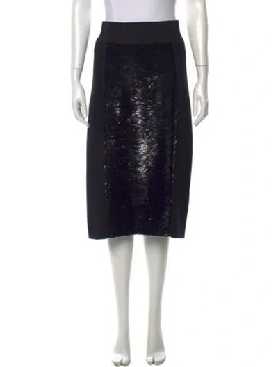Pre-owned Marc Jacobs Wool Midi Length Skirt In Black/metallic