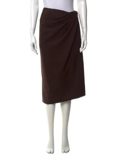 Pre-owned Marc Jacobs Wool Midi Length Skirt In Brown