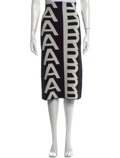 Pre-owned Marc Jacobs Wool Midi Length Skirt W/ Tags In Black