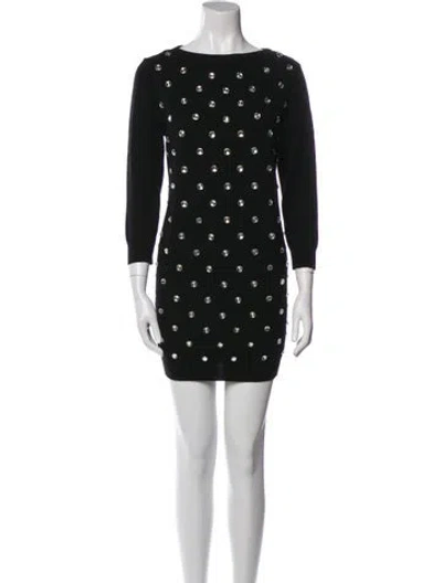 Pre-owned Marc Jacobs Wool Mini Dress In Black
