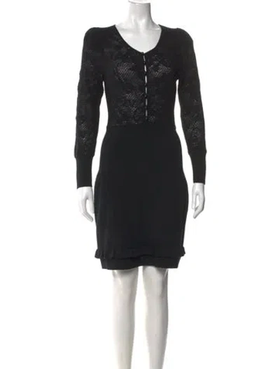 Pre-owned Marc Jacobs Wool Mini Dress In Black