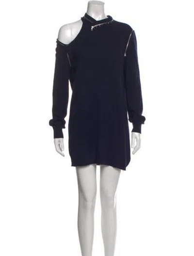 Pre-owned Marc Jacobs Wool Mini Dress In Blue