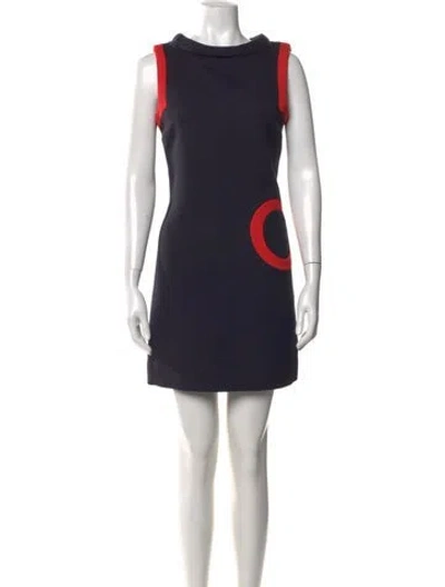 Pre-owned Marc Jacobs Wool Mini Dress In Blue
