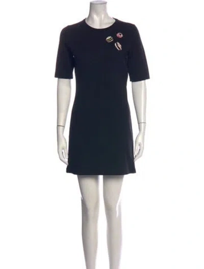 Pre-owned Marc Jacobs Wool Mini Dress In Blue
