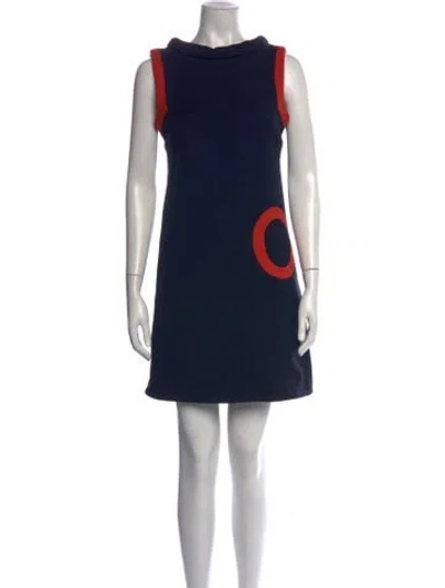 Pre-owned Marc Jacobs Wool Mini Dress In Blue