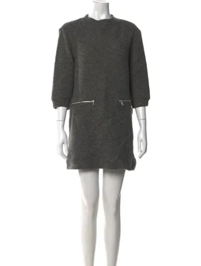 Pre-owned Marc Jacobs Wool Mini Dress In Gray