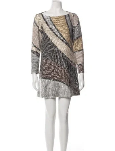 Pre-owned Marc Jacobs Wool Mini Dress In Multicolor