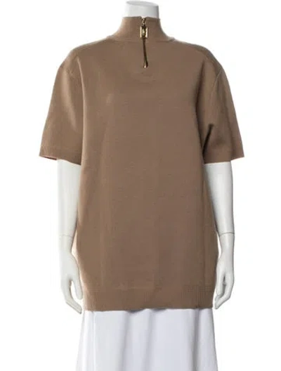 Pre-owned Marc Jacobs Wool Mock Neck Top In Brown