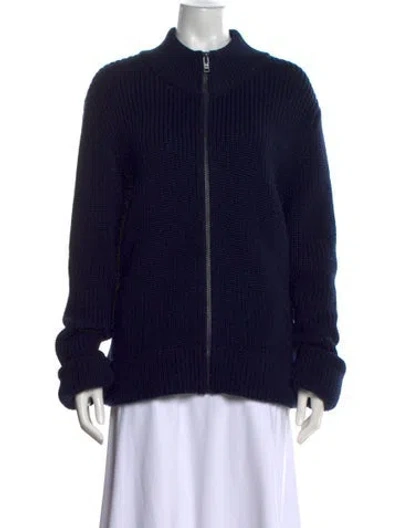 Pre-owned Marc Jacobs Wool Open Front Sweater In Blue