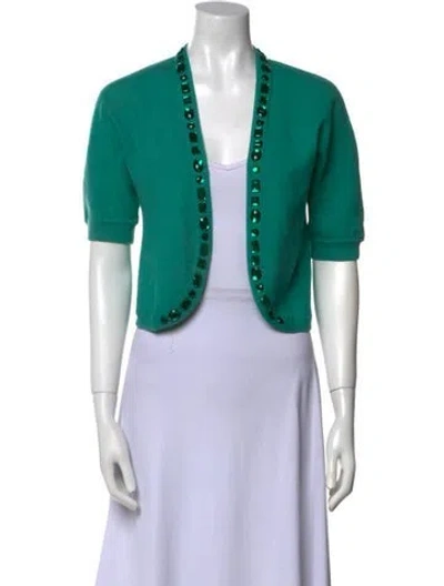 Pre-owned Marc Jacobs Wool Open Front Sweater In Green