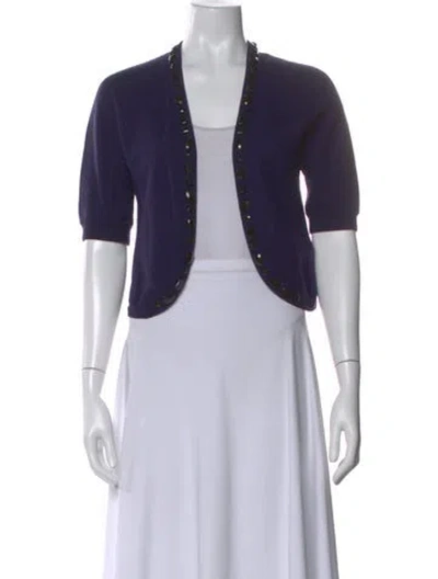 Pre-owned Marc Jacobs Wool Open Front Sweater In Purple