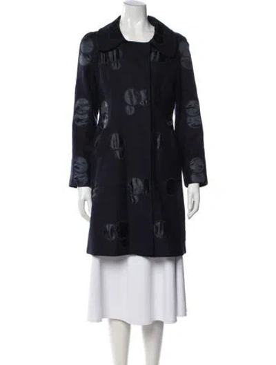 Pre-owned Marc Jacobs Wool Patterned Coat In Blue