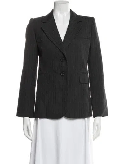 Pre-owned Marc Jacobs Wool Plaid Print Blazer In Gray