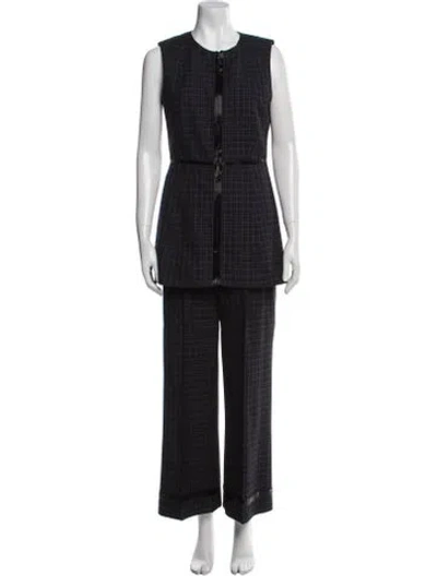 Pre-owned Marc Jacobs Wool Plaid Print Pant Set In Multi