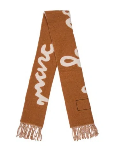 Pre-owned Marc Jacobs Wool Printed Scarf In Brown