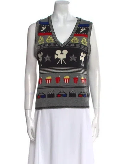 Pre-owned Marc Jacobs Wool Printed Sweater In Gray