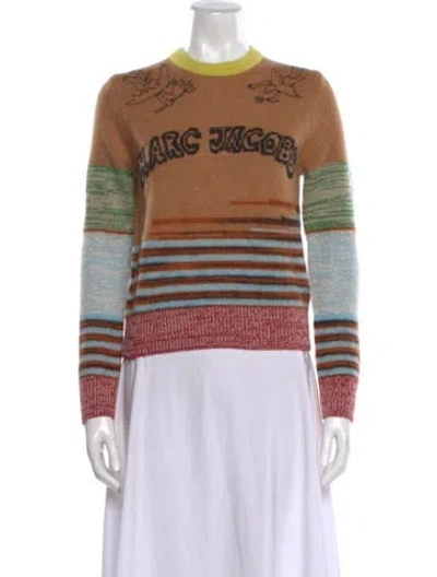 Pre-owned Marc Jacobs Wool Printed Sweater W/ Tags In Brown