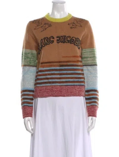 Pre-owned Marc Jacobs Wool Printed Sweater W/ Tags In Brown