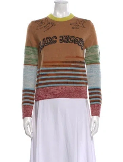 Pre-owned Marc Jacobs Wool Printed Sweater W/ Tags In Brown