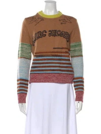 Pre-owned Marc Jacobs Wool Printed Sweater W/ Tags In Brown