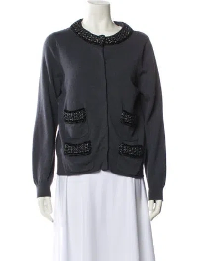 Pre-owned Marc Jacobs Wool Scoop Neck Sweater In Blue