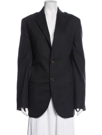 Pre-owned Marc Jacobs Wool Striped Blazer In Black