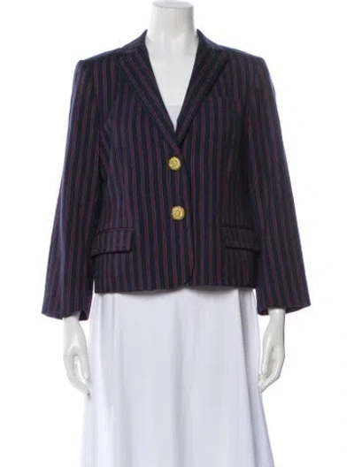 Pre-owned Marc Jacobs Wool Striped Blazer In Blue