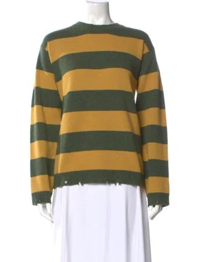 Pre-owned Marc Jacobs Wool Striped Sweater In Green