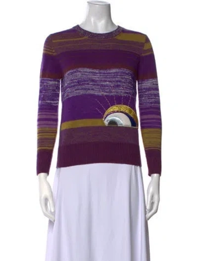 Pre-owned Marc Jacobs Wool Striped Sweater In Metallic/purple/yellow