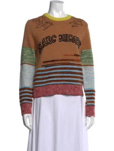 Pre-owned Marc Jacobs Wool Striped Sweater In Neutral