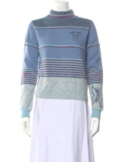 Pre-owned Marc Jacobs Wool Striped Sweater W/ Tags In Blue