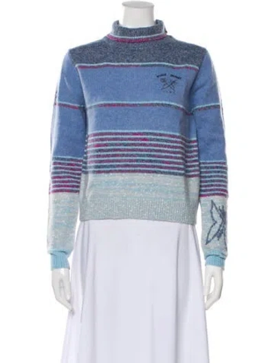 Pre-owned Marc Jacobs Wool Striped Sweater W/ Tags In Blue