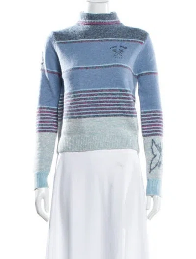 Pre-owned Marc Jacobs Wool Striped Sweater W/ Tags In Blue